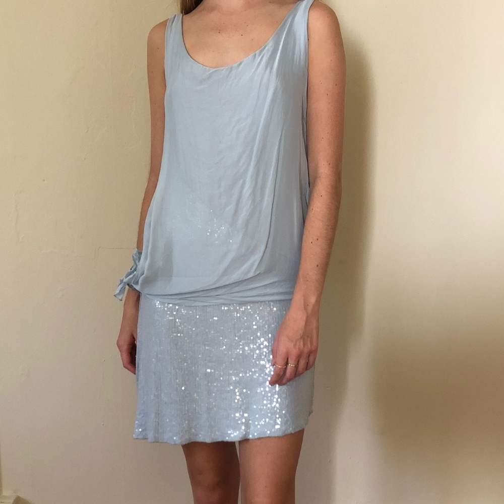 Sequin and silk minidress